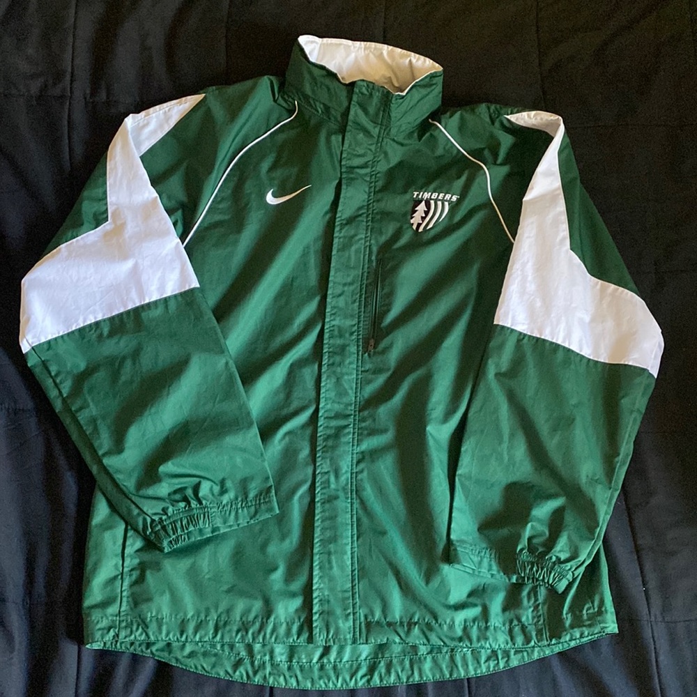 Green Nike windbreaker